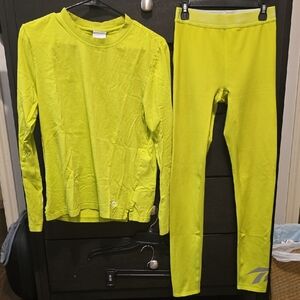 Reebok Victoria Beckham Neon Yellow Activewear Set